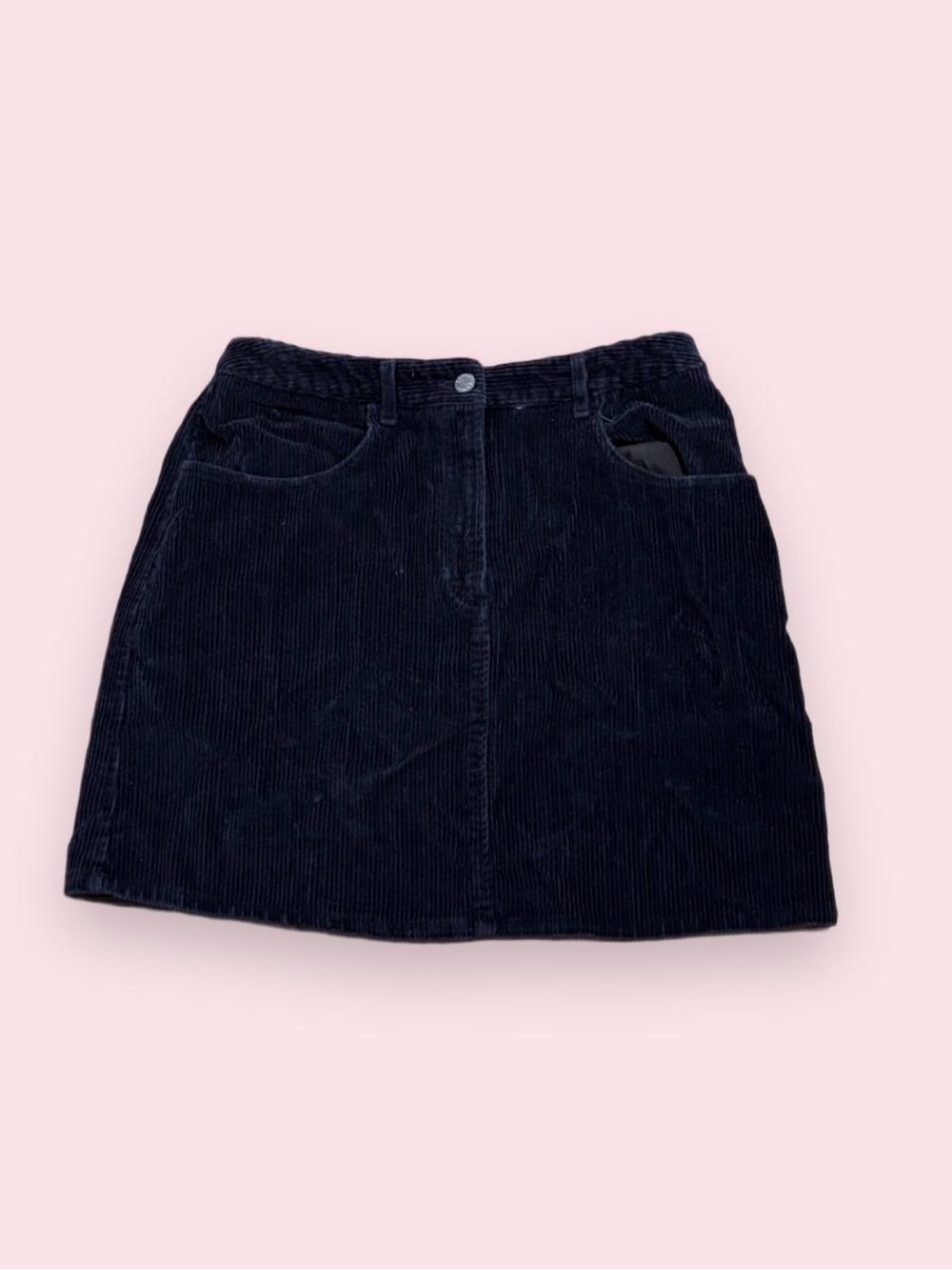 Classic Navy Corduroy Mini Skirt